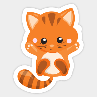 Cute Cat, Orange Cat, Little Cat, Kitty, Kitten Sticker